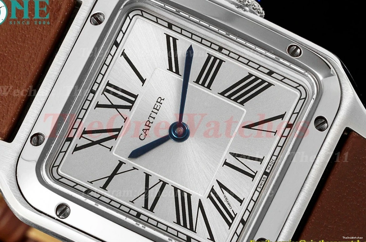 Dumont Dial Brown Silver Santos SS AF LE Quartz 0402